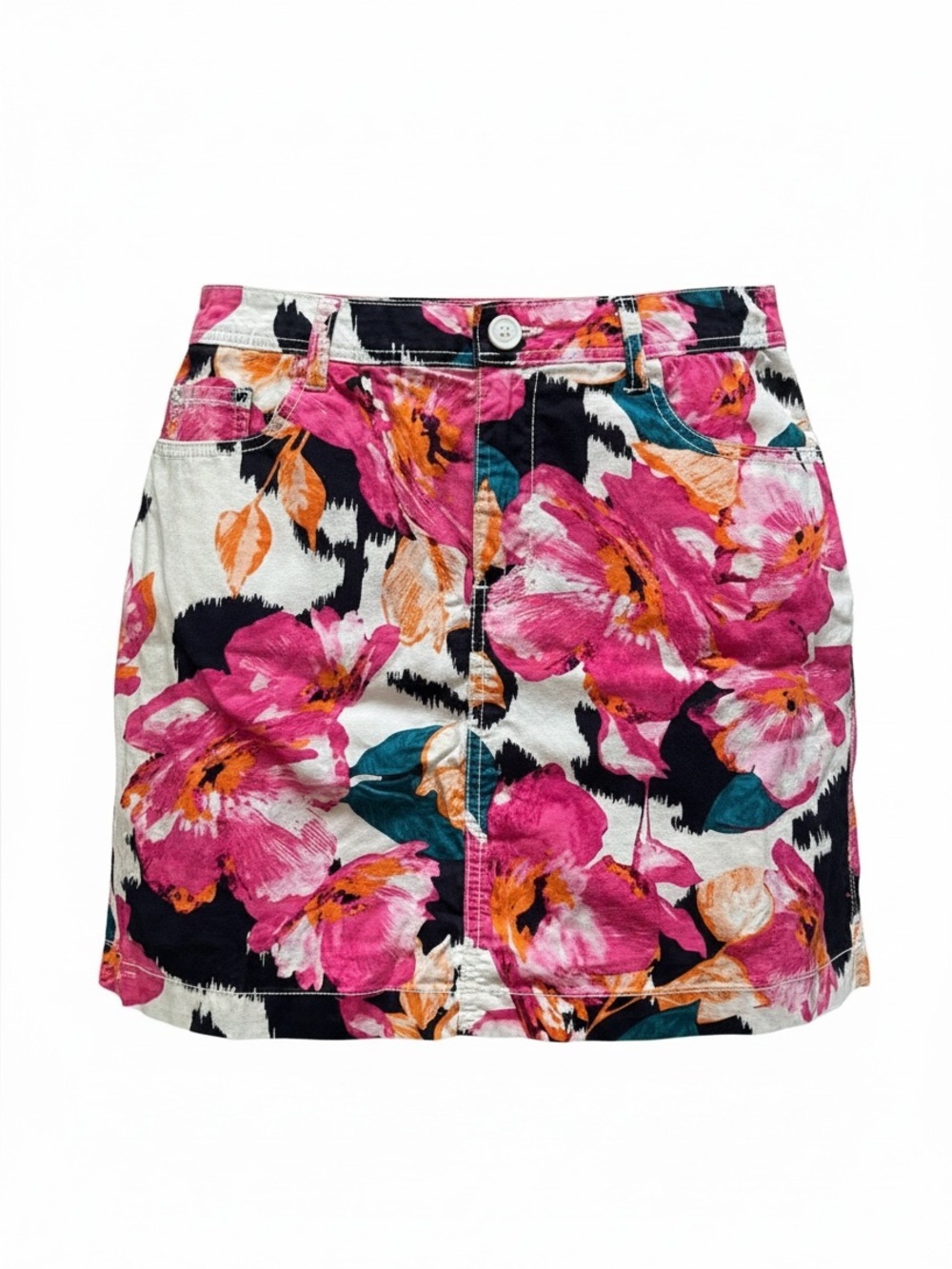 St. John's Bay Multicolor  Floral mini skirt  sz 12 cotton blend skort